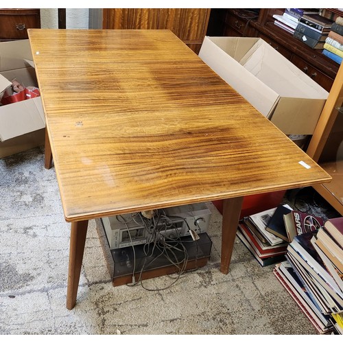 391 - MORRIS OF GLASGOW EXTENDING DINING TABLE (APPROX 140CM WIDE EXTENDED - APPROX 95CM CLOSED - X 79CM D... 