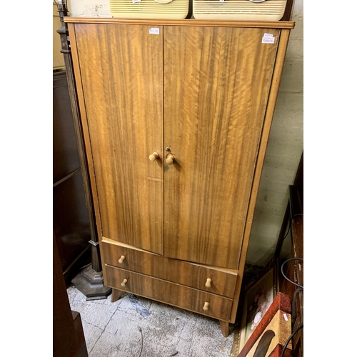 388 - CUMBRAE MORRIS OF GLASGOW COMPACTUM ROBE WITH TWO DRAWERS TO BASE (SLIGHT PEELING TO VENEER)