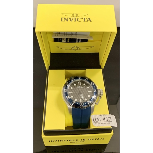 417 - INVICTA PRO DIVER TRINITE STAINLESS STEEL WRISTWATCH BOXEDWITH RUBBER STRAP