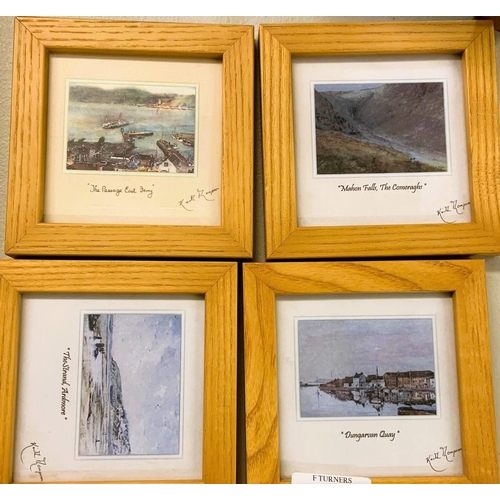 205 - Keith Thompson: (Irish) - 4x Small Ash Framed, Signed & Titled Prints - Dimensions: 6.5cm x 4.5cm (2... 