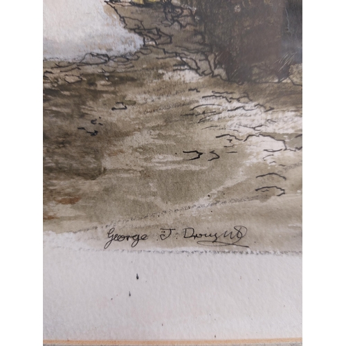 57 - George J. Drought -In Langdale - Watercolour Pen and Ink, signed lower right -