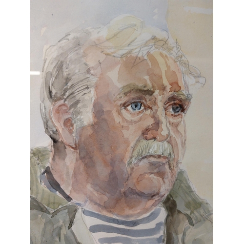 61 - Sheila Turner (b.1941) Watercolour Portrait Arthur Dooley Framed and glazed cut card mount 16” by 11... 