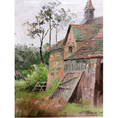 63 - Sheila Turner - Oil on Canvas-Hillbark Farm Frankby - signed to lower right. Sheila Turner 79 A love... 