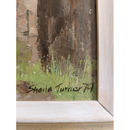 63 - Sheila Turner - Oil on Canvas-Hillbark Farm Frankby - signed to lower right. Sheila Turner 79 A love... 