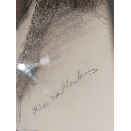 86 - A charcoal and Pastel sketch of Ben Carty signed lower right Hilda von Stockum (1908-2006) -Framed g... 