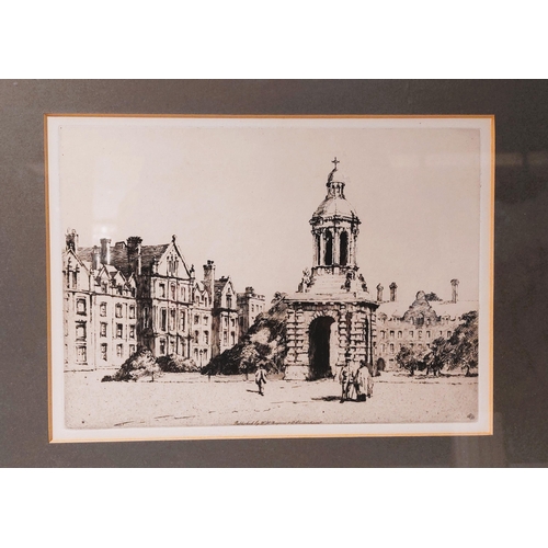 88 - Trinity College Dublin a print by W. J Berjnon and Co Framed glazed and mounted Frame size 13¼  ” x ... 