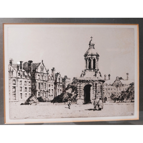 88 - Trinity College Dublin a print by W. J Berjnon and Co Framed glazed and mounted Frame size 13¼  ” x ... 