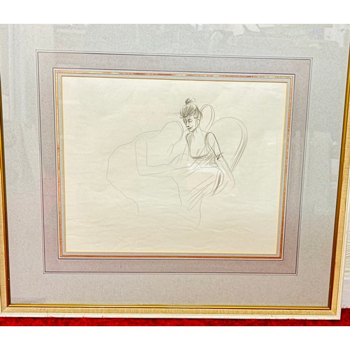 41 - Jean-Louis Forain (1852-1931)Seated Woman. A sketch. Graphite on paper Framed and glazed 30cm x 37.5... 