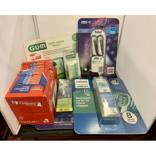 10 - TEETH CLEANING LOT INC - APPROX 11 CAVITY PROTECTION COLGATE TOOTHPASTE, QTY SUNSTAR FLOSSING SOFT P... 