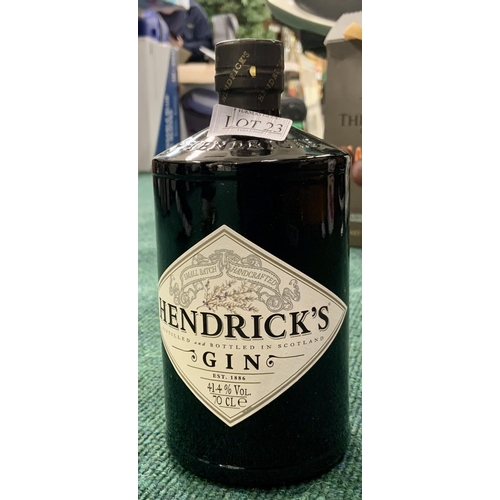 23 - 70CL BOTTLE OF HENDRICKS GIN 41.4%