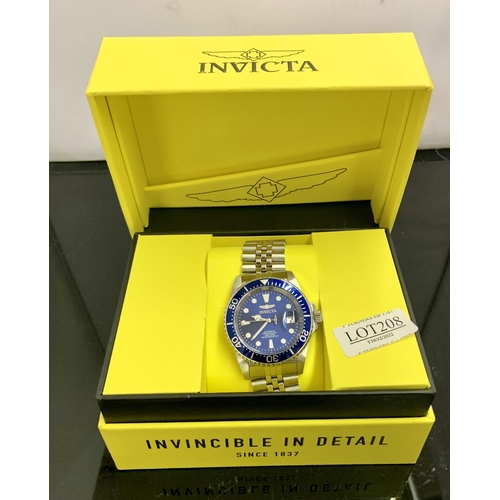 208 - BOXED GENTS INVICTA PRO DIVER 30092 WATCH - BLUE FACE