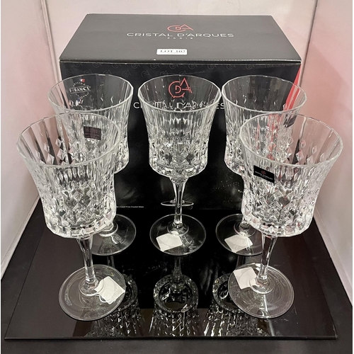 102 - SET OF 11 CRISTAL D'ARQUES LADY DIAMOND KWARX CRYSTAL GLASSES