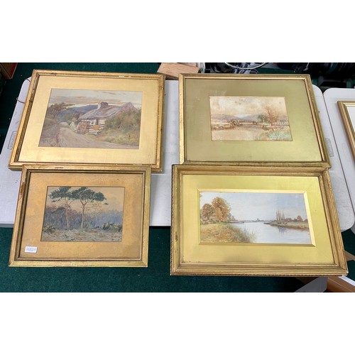 210 - Four Various Framed Victorian Landscape Watercolours by Arthur Wilkinson (2), I N Burgess, J Barton ... 