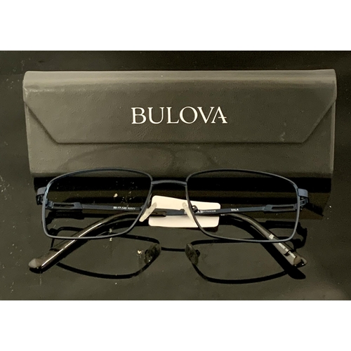 38 - PAIR OF BULOVA TITANIUM SPECTACLE FRAMES - 55-17-145 NAVY WITH CASE