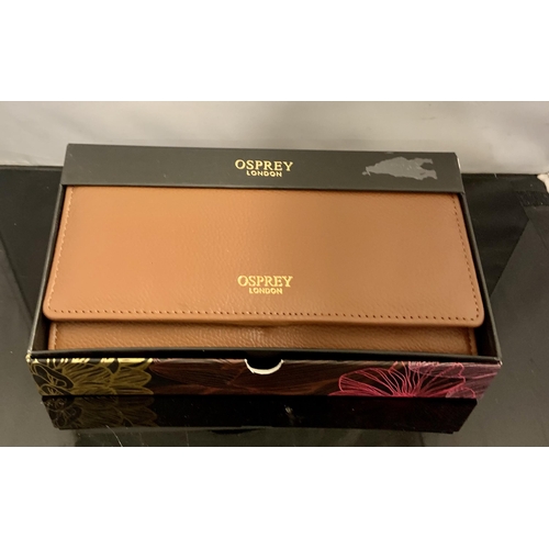 55 - BOXED OSPREY OF LONDON TAN LEATHER PURSE