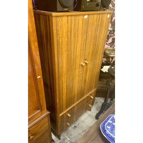 396 - CUMBRAE MORRIS OF GLASGOW COMPACTUM ROBE WITH TWO DRAWERS TO BASE 154cm H 78cm W 54cm D