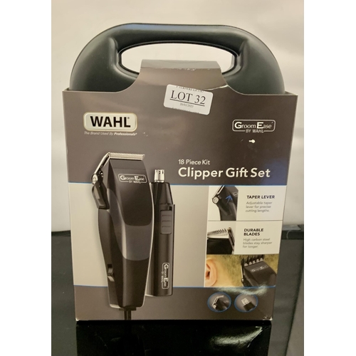 32 - BOXED WAHL 18 PIECE GROOM EASE CLIPPER GIFT SET