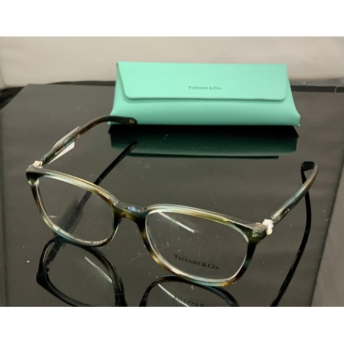 45 - PAIR OF TIFFANY AND CO SPECTACLE FRAMES WITH DECORATIVE ARMS WITH CASE