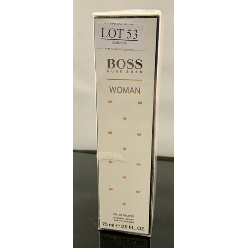 53 - BOXED BOSS WOMAN BY HUGO BOSS EAU DE TOILETTE 75ML - SEALED AS NEW