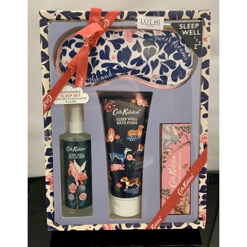 60 - CATH KIDSTON SLEEP WELL GIFT COFFRET - INC. PILLOW MIST, BATH FOAM, BATH SALTS, SLEEP MASK