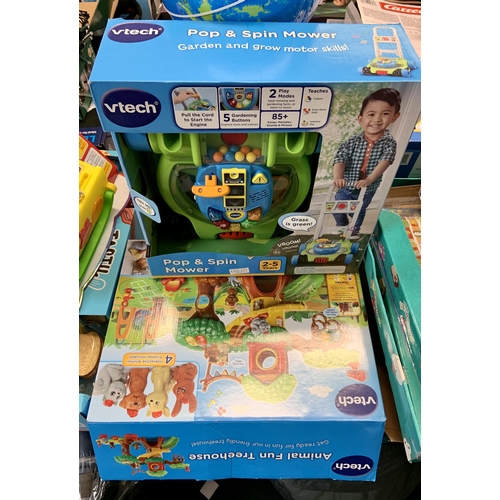 177 - BOXED V-TECH POP AND SPIN MOWER TOGETHER WITH A BOXED V-TECH ANIMAL FUN TREE HOUSE