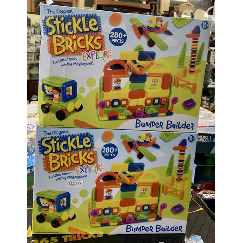 178 - 2 X BOXED STICKLE BRICKS BUMBER BUILDER SETS