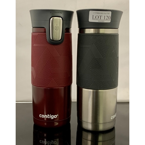 120 - SET OF 2 CONTIGO VACUUM TRAVEL FLASKS