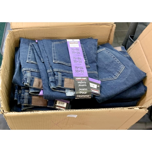 219 - BOX OF APPROXIMATELY 30 KIRKLAND SIGNATURE MENS JEANS MIXED SIZES