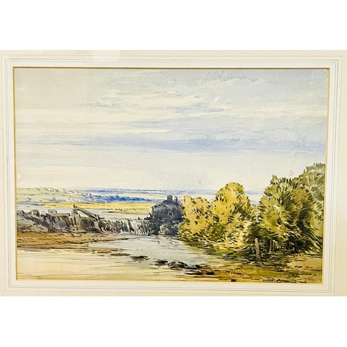 382 - John Callow O.W.S (1822-1878) Landscape with River and Weir. Watercolour 33cm by 54cm Framed and Gla... 