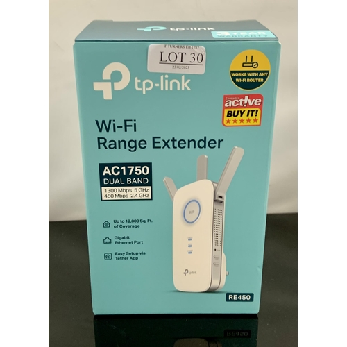 30 - BOXED TP-LINK WI-FI RANGE EXTENDER AC1750 DUAL BAND