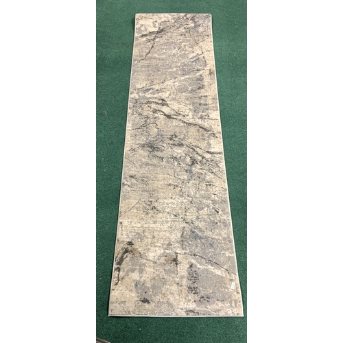 61 - CENTENNO COLECTION TEXTURED HALL RUNNER - 66CM X 244CM - GREY