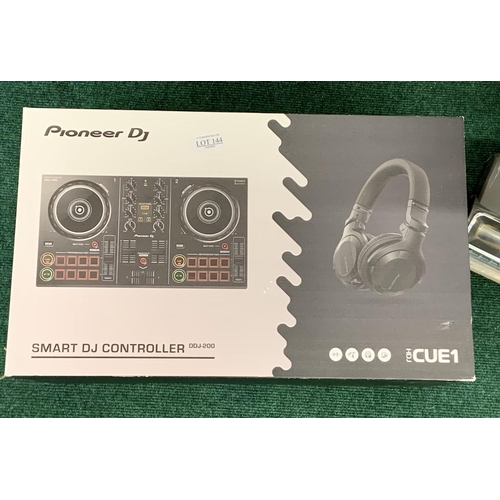 144 - BOXED PIONEER SMART DJ CONTROLLER DDJ-200 GIFT SET WITH HDJ CUE1 HEADPHONES