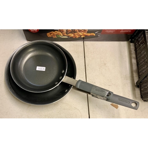 96 - PAIR OF TRAMONTINA PRO SERIES FRYING PANS - LARGE/SMALL