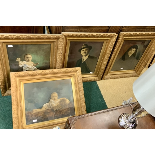 272 - 4X HEAVILY FRAMED ANTIQUE COLOURISED PHOTOGRAPHS - ROCOCO GILT FRAMING