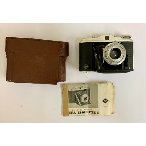 278A - AGFA ISOLETTE 1 BELLOWS CAMERA WITH CASE & INSTURCTION MANUAL