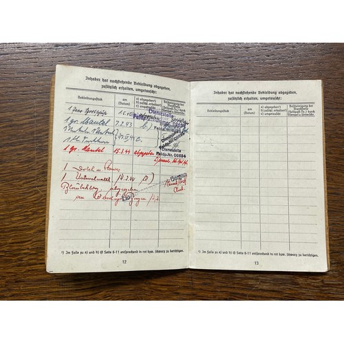 191A - A SOLDBUCH (PAYBOOK) RELATING TO FRIEDRICH LASCHE VARIOUS TIMESTAMPS 1942- JUNE 1945