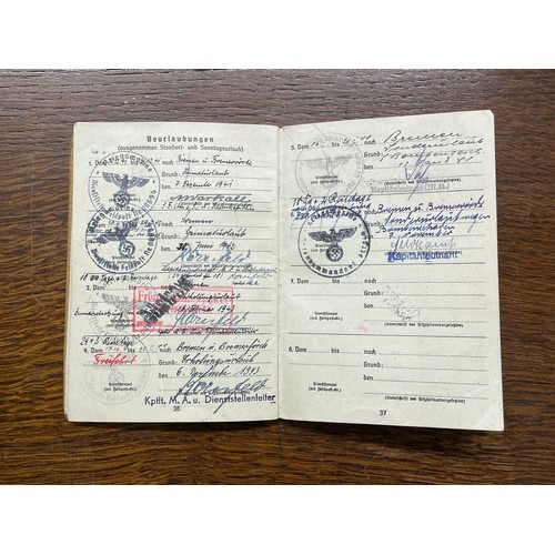 191A - A SOLDBUCH (PAYBOOK) RELATING TO FRIEDRICH LASCHE VARIOUS TIMESTAMPS 1942- JUNE 1945