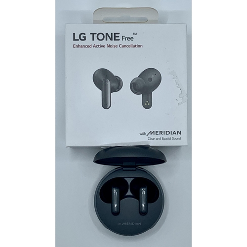 12 - BOXED PAIR OF LG TONE FREE ENHANCED ACTIVE NOISE CANCELLING EAR BUDS