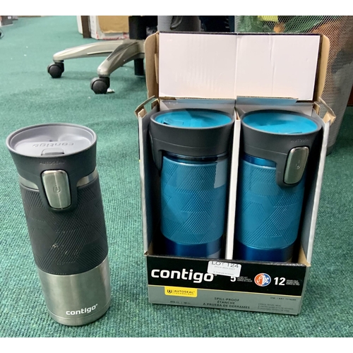 124 - BOXED SET OF 2 CONTIGO SPILL PROOF THERMAL INSULATED MUGS AND ONE OTHER