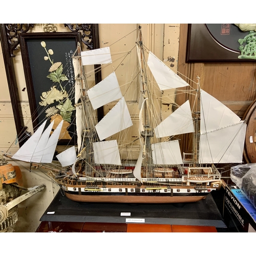 233 - SCRATCH BUILT MODEL OF HMS ENDEAVOUR.  ROYAL NAVY RESEARCH VESSEL WHICH CAPTAIN COOK SAILED TO AUSTR... 