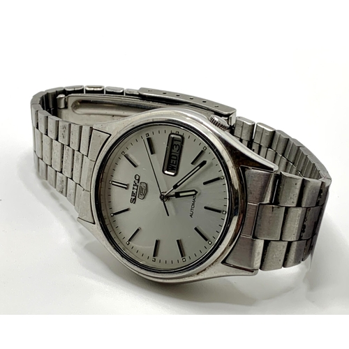 SEIKO 5 STAINLESS STEEL BRACELET WATCH MODEL 7009-3100 WITH WHITE DIAL ...