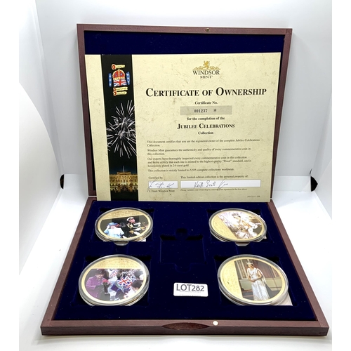 282 - QUEEN ELIZABETH II DIAMOND JUBILEE COIN SET - 4 COIN SET WITH BOX AND COA - NUMBERED 1237 OF 5555