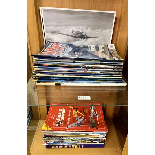 357 - 2 X SHELVES OF AEROPLANE MAGAZINES INC. FLY PAST, AIRFIX MODEL WORLD AND SPECIALIST AERO MAGAZINES, ... 