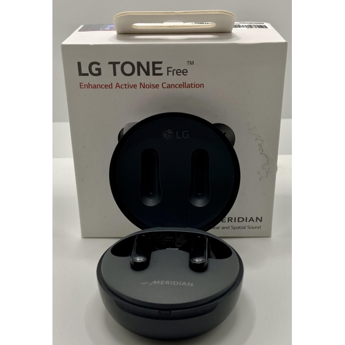 12 - BOXED PAIR OF LG TONE FREE ENHANCED ACTIVE NOISE CANCELLING EAR BUDS