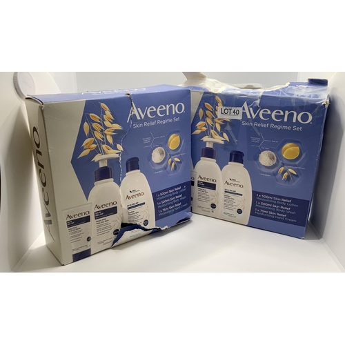 40 - SET OF 2 AVEENO SKIN RELIEF REGIME SETS INC. MOISTURISING LOTION/HANDCREAM/BODY WASH - DGD PACKAGING