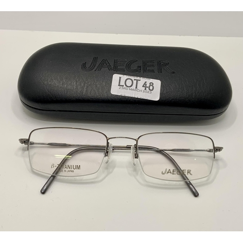 48 - PAIR OF JAEGER SPECTACLE FRAMES TITANIUM - MOD234 WITH CASE