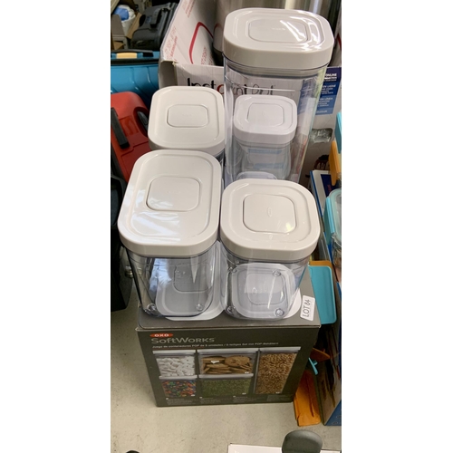 84 - BOXED 4 PIECE OXO SOFT WARE PUSH LID FOOD STORAGE SET