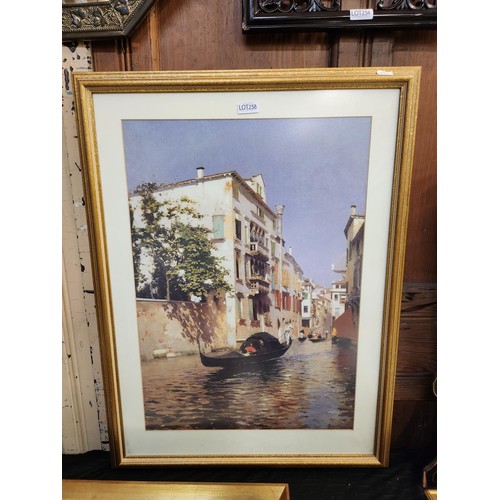 258 - FRAMED PRINT ENTITLED 'VENETIAN SUMMER' BY RUBENS SANTORO, 58CM X 76CM