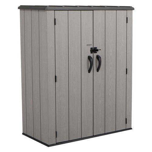 152 - BOXED LIFETIME VERTICAL STORAGE SHED 60300U (53 Cubic feet), Roof Brown, 74 x 142 x 174 (2ND PHOTO I... 