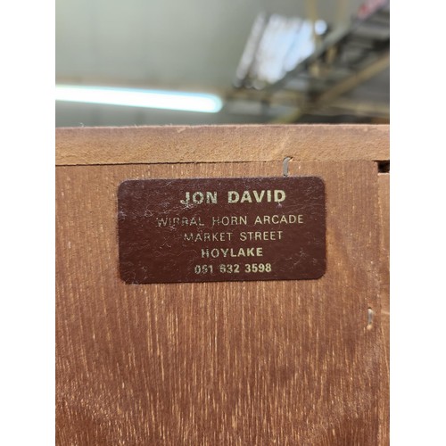 186 - JON DAVID OF HOYLAKE CORNER CABINET WITH KEYS